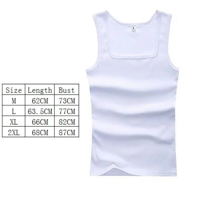 Men’s 100% Cotton Sleeveless Tank – Oversized Muscle Fit Gym T-Shirt