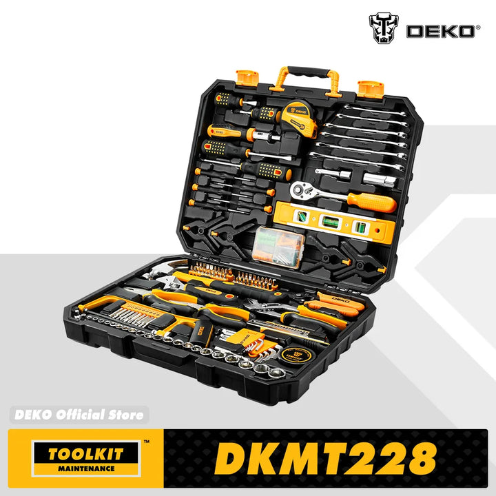 DEKO 228-Piece Auto Repair Tool Set – Socket Wrench Kit with Toolbox