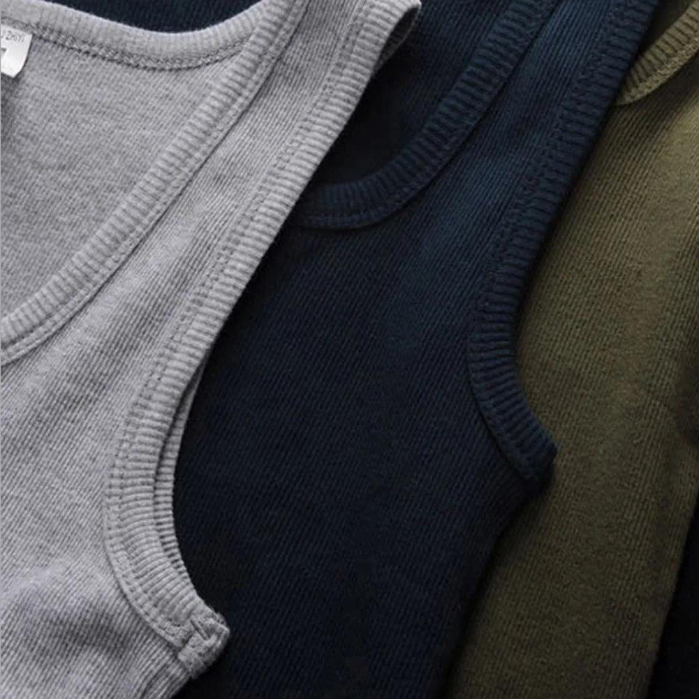 Men’s 100% Cotton Sleeveless Tank – Oversized Muscle Fit Gym T-Shirt