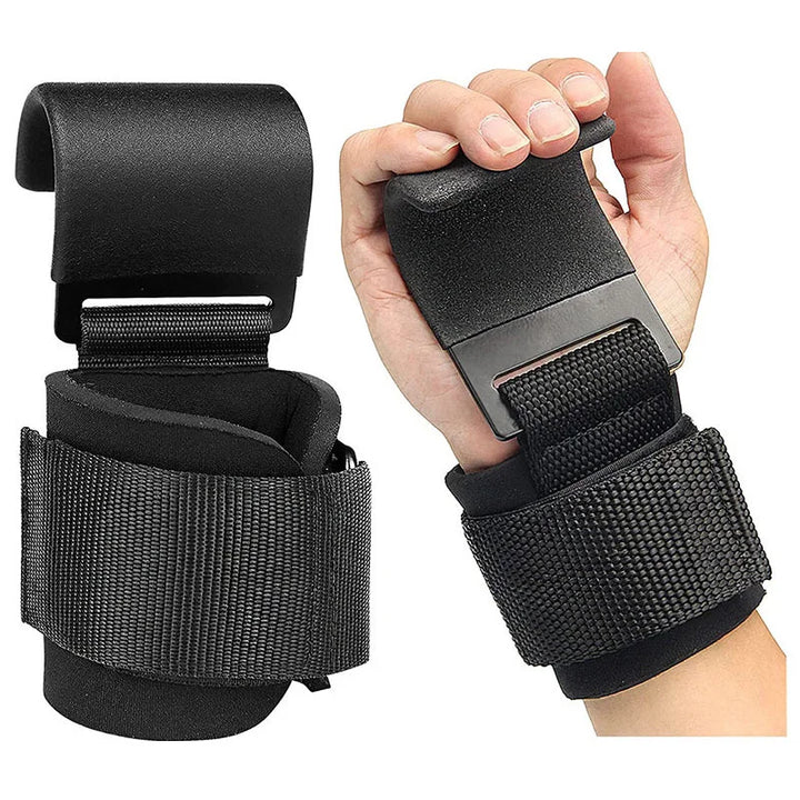 Weight Lifting Hook Grips with Wrist Wraps – Powerlifting & Pull-Up Support Straps