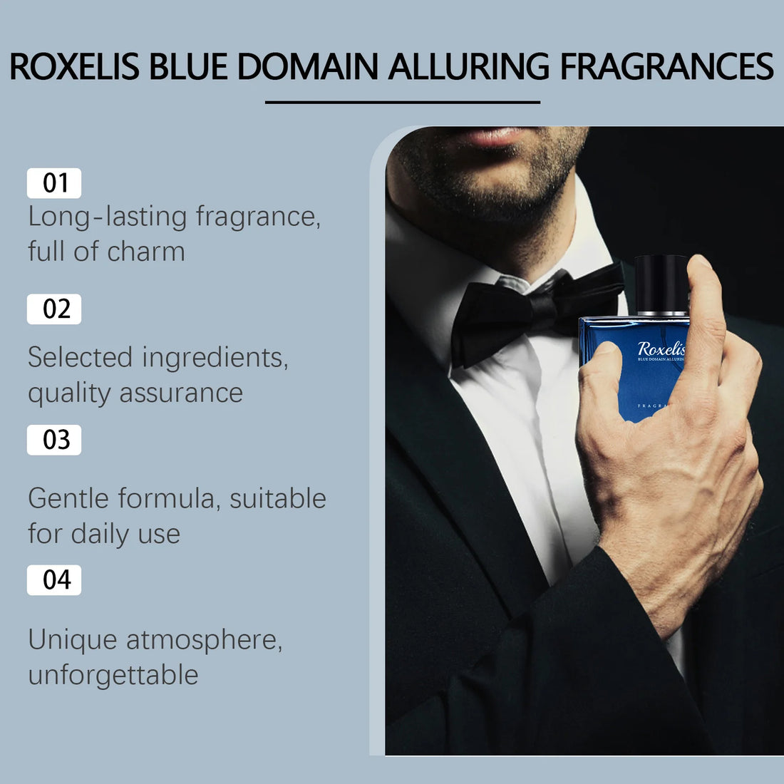 Roxelis Blue Domain Men’s Cologne – 50ml Long-Lasting Pheromone Perfume