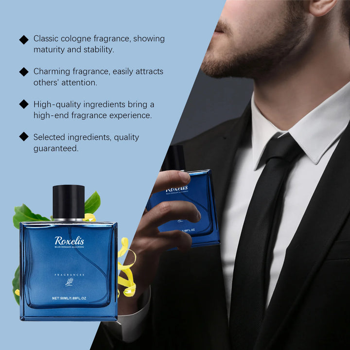 Roxelis Blue Domain Men’s Cologne – 50ml Long-Lasting Pheromone Perfume