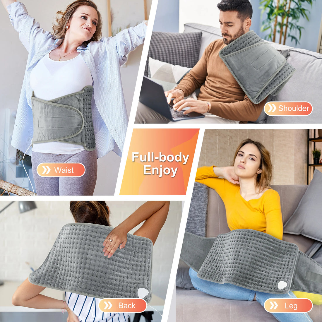 Electric Heating Waist Belt – Adjustable Thermal Pad for Back & Hand Warming