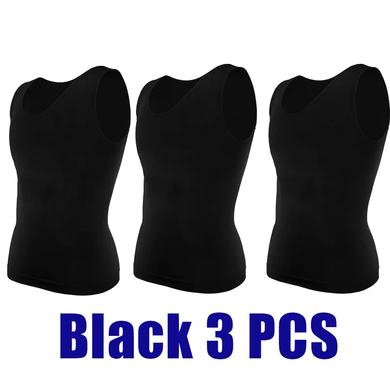 Men’s Compression Shirt – Tummy Control Slimming Vest for Workout & Waist Training