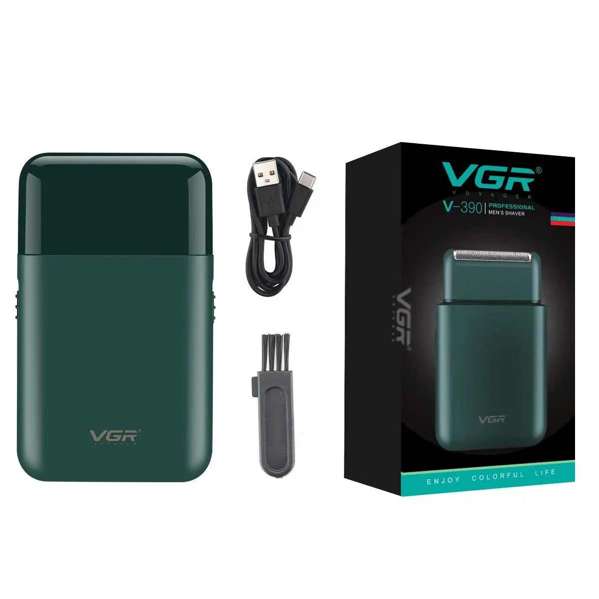 VGR 390 Mini Cordless Beard Trimmer – Rechargeable Electric Shaver for Men