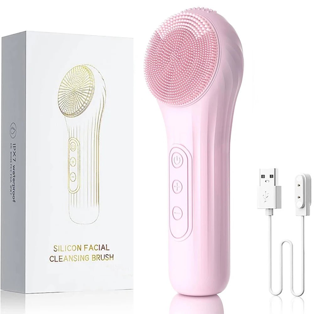 Sonic Facial Cleansing Brush – Waterproof, Rechargeable Exfoliating Tool
