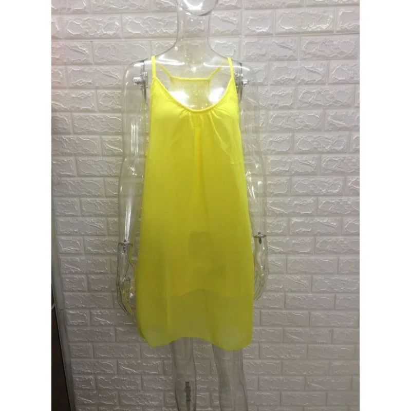 Women’s Casual Summer Mini Dress – Sleeveless Spaghetti Strap Bodycon