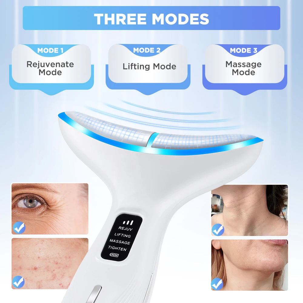 LED Neck & Face Massager – EMS Lifting, Heat Therapy & Skin Rejuvenation