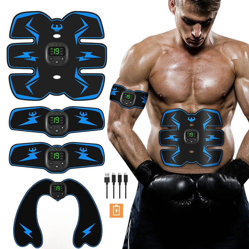 EMS Muscle Stimulator – USB Rechargeable Full Body Massager for Pain Relief & Fitness