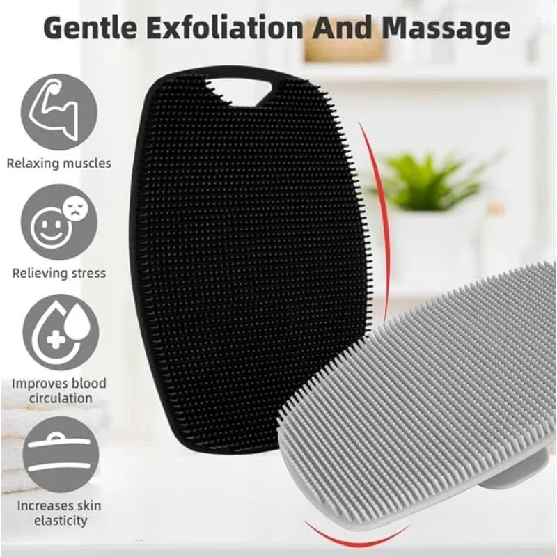 Silicone Exfoliating Body Brush – Gentle Manual Shower Scrubber