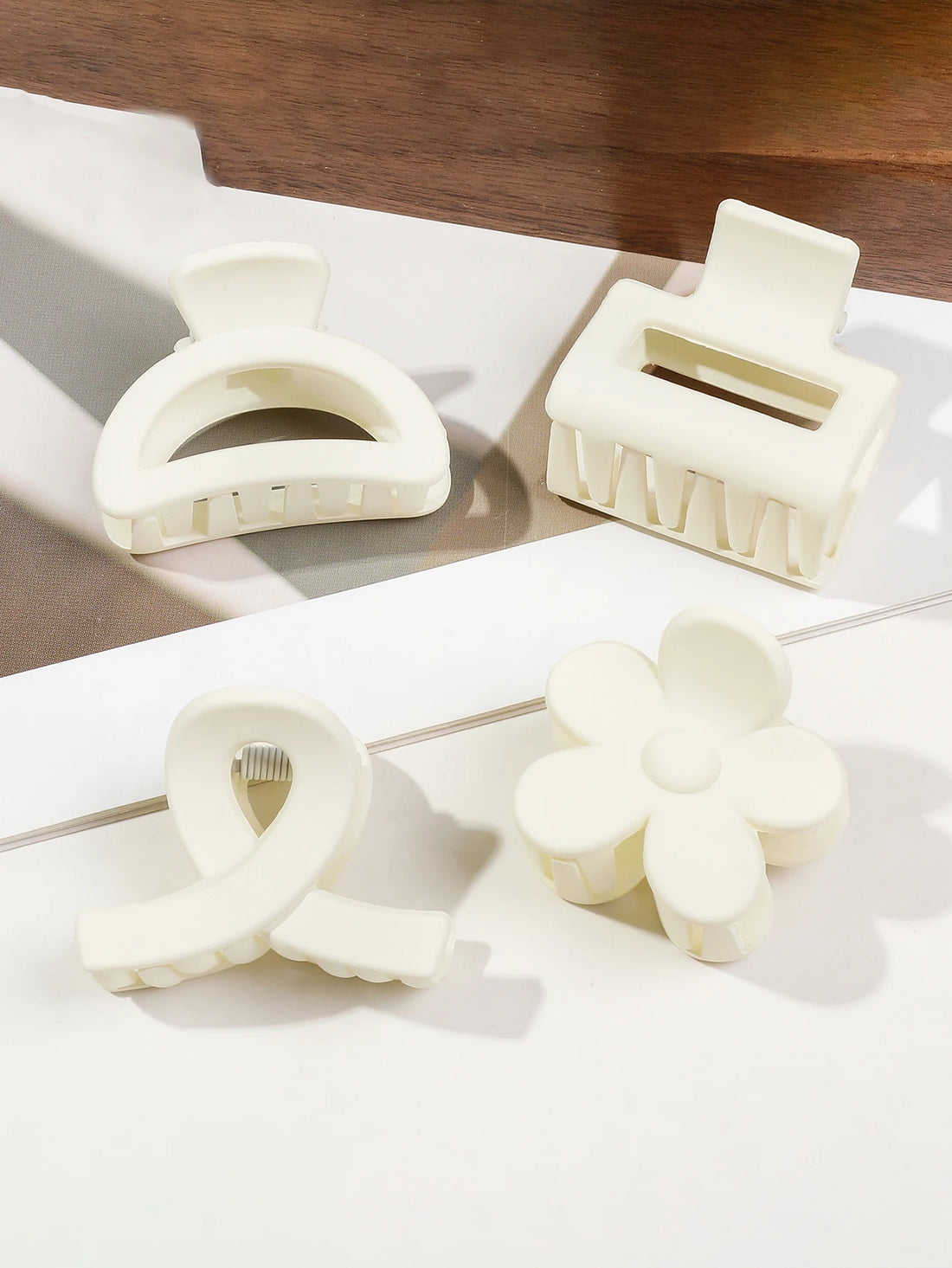 5-Piece Matte Flower Hair Claw Clips – Small Barrettes for Thin Hair
