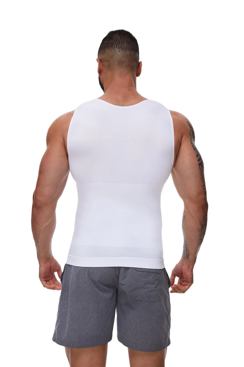 Men’s Compression Shirt – Tummy Control Slimming Vest for Workout & Waist Training