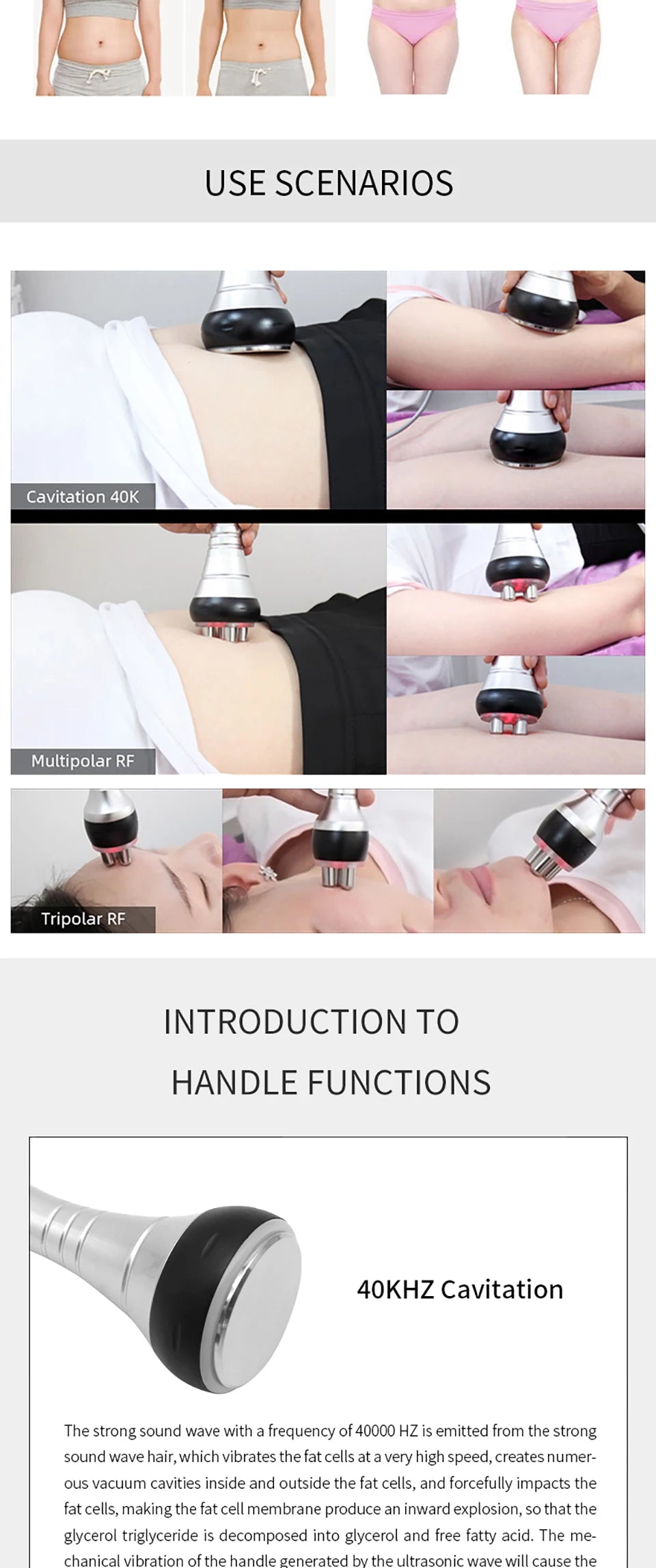 40K Ultrasonic Cavitation Machine – Body Slimming & RF Facial Massage Device