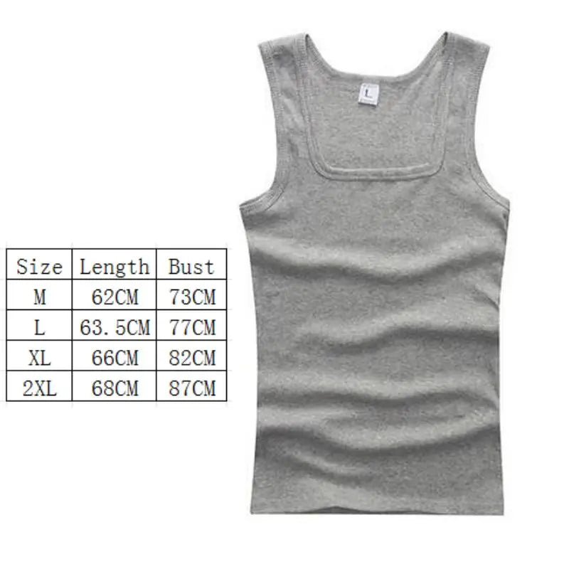 Men’s 100% Cotton Sleeveless Tank – Oversized Muscle Fit Gym T-Shirt