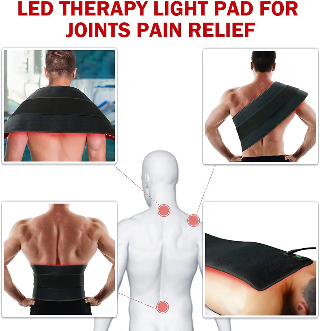 Red & Infrared Therapy Belt – Wearable LED Heating Pad for Body & Joints