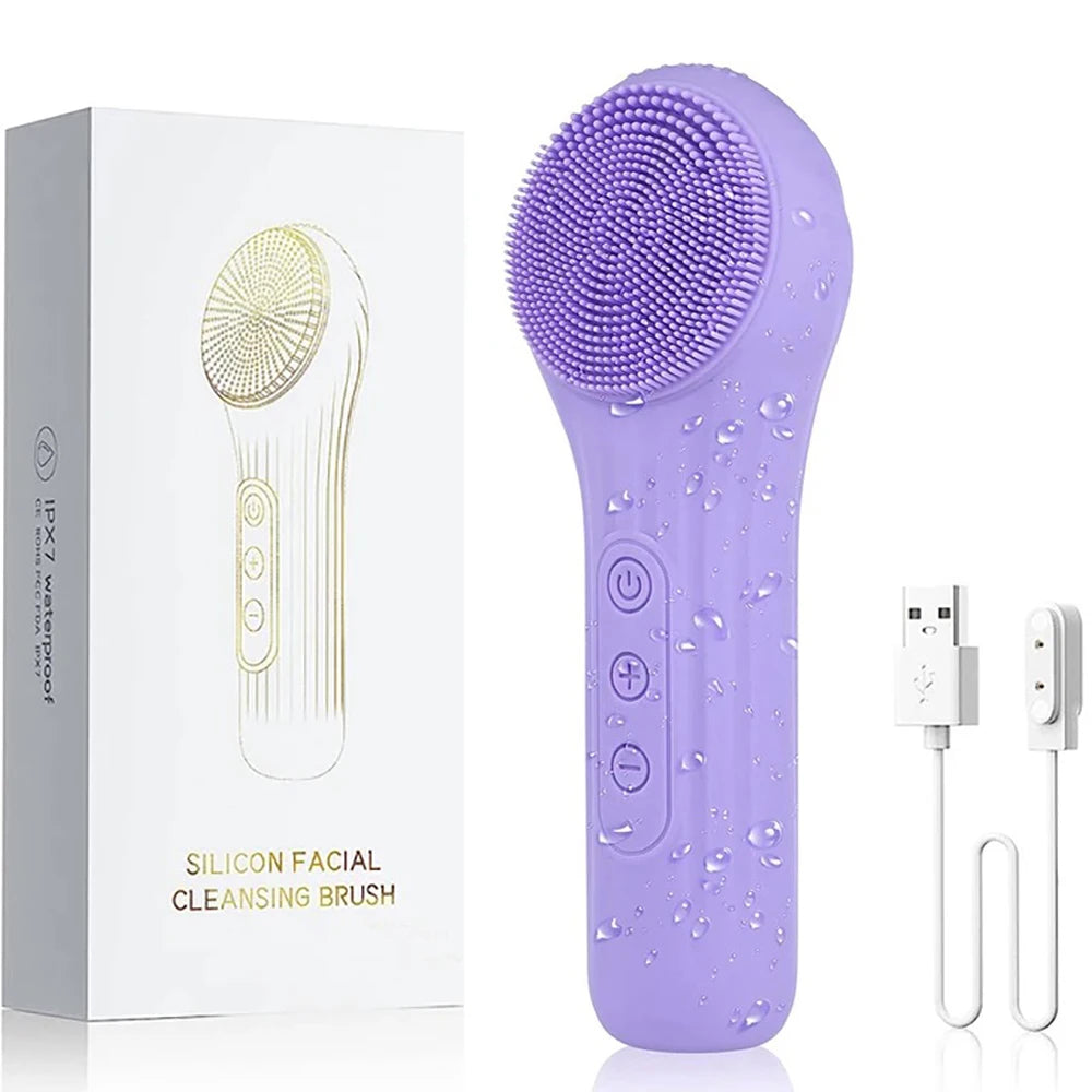 Sonic Facial Cleansing Brush – Waterproof, Rechargeable Exfoliating Tool