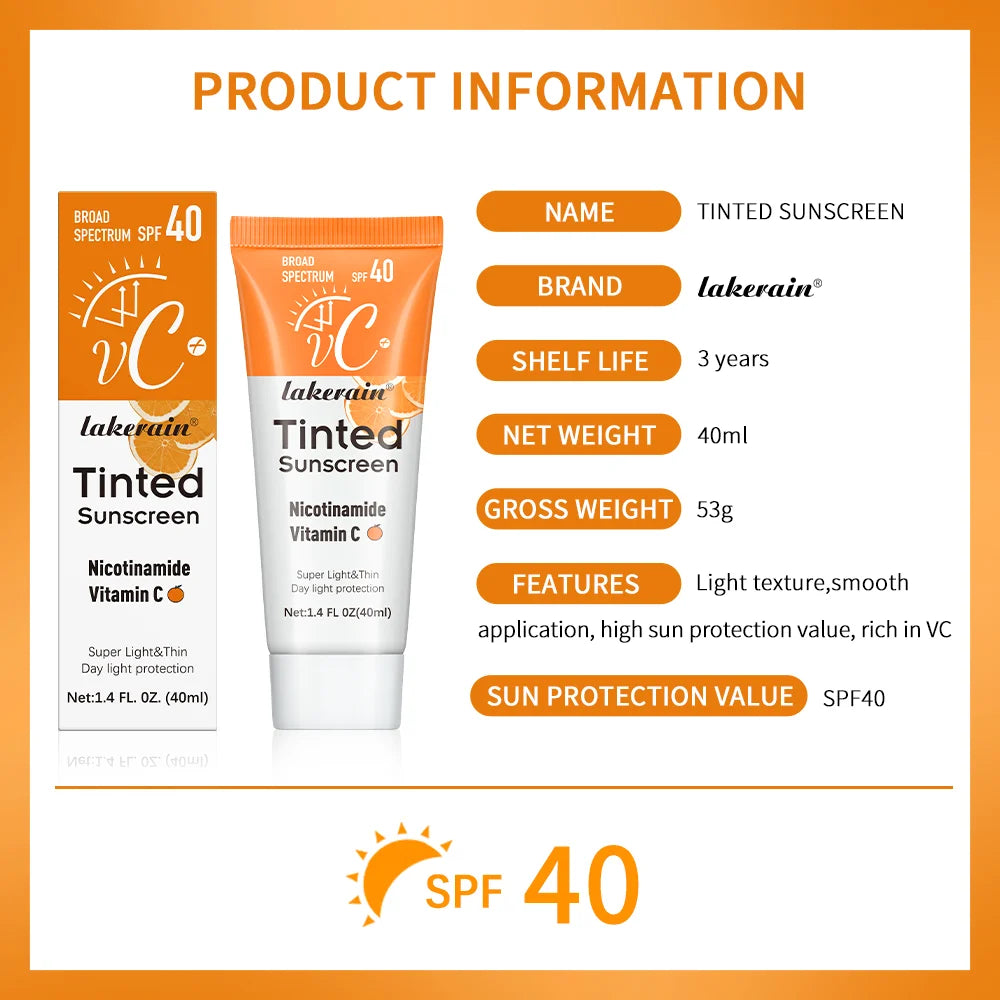 Vitamin C Tinted Mineral Sunscreen – SPF 40 Broad Spectrum Protection