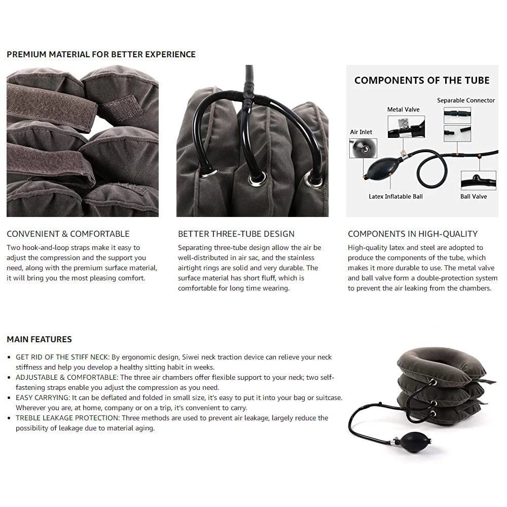 Cervical Neck Traction Device – Inflatable Collar for Pain Relief & Alignment