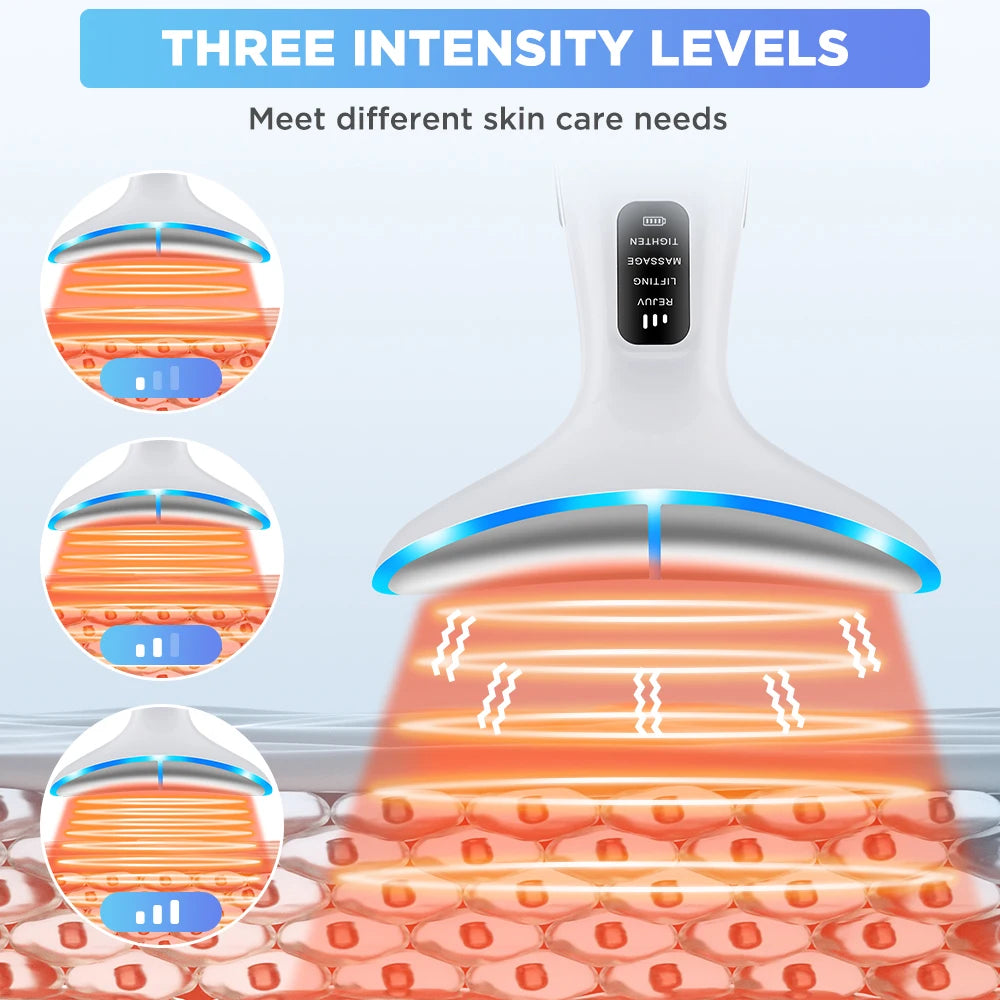 LED Neck & Face Massager – EMS Lifting, Heat Therapy & Skin Rejuvenation