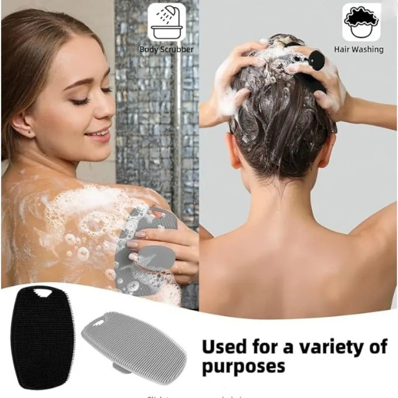 Silicone Exfoliating Body Brush – Gentle Manual Shower Scrubber