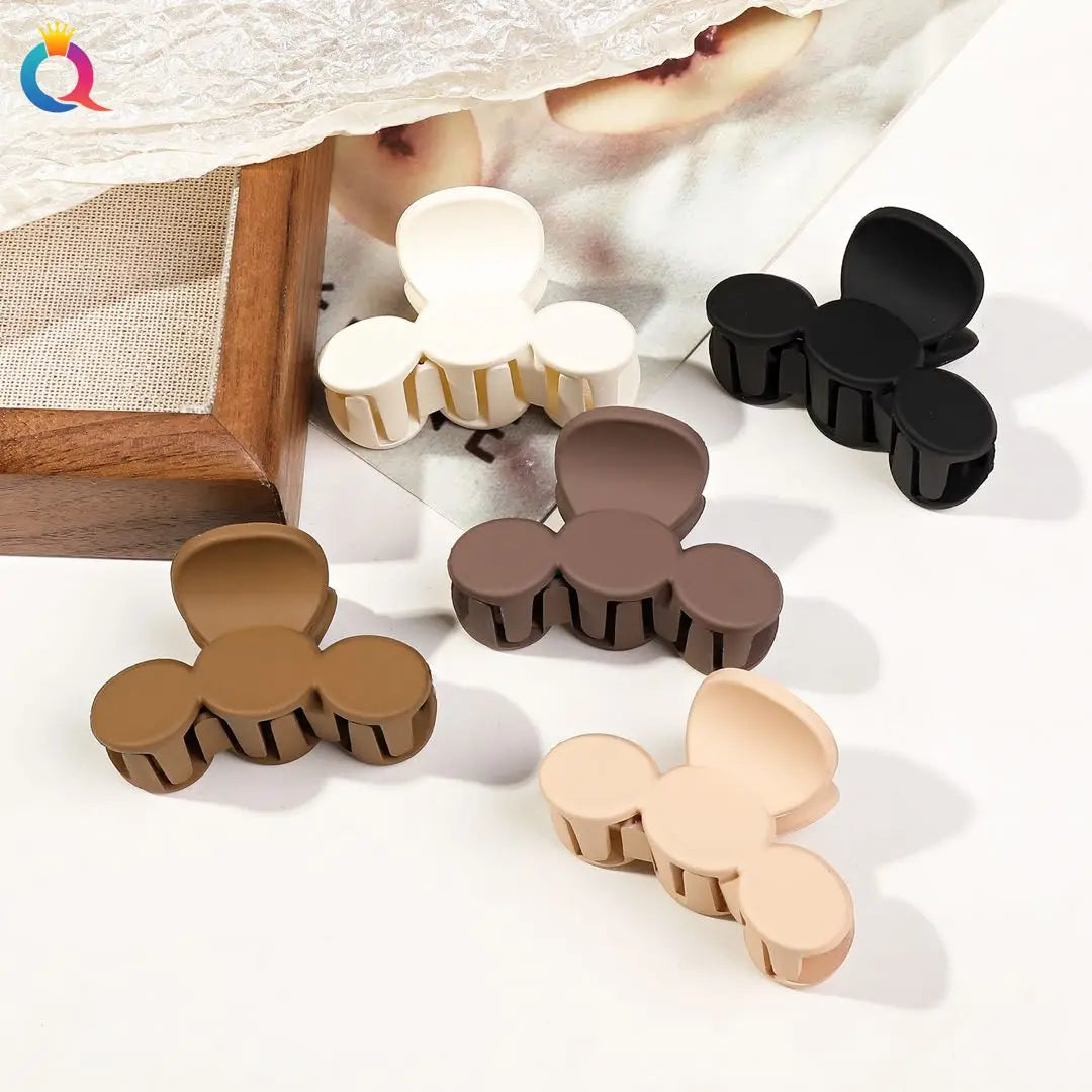 5-Piece Matte Flower Hair Claw Clips – Small Barrettes for Thin Hair