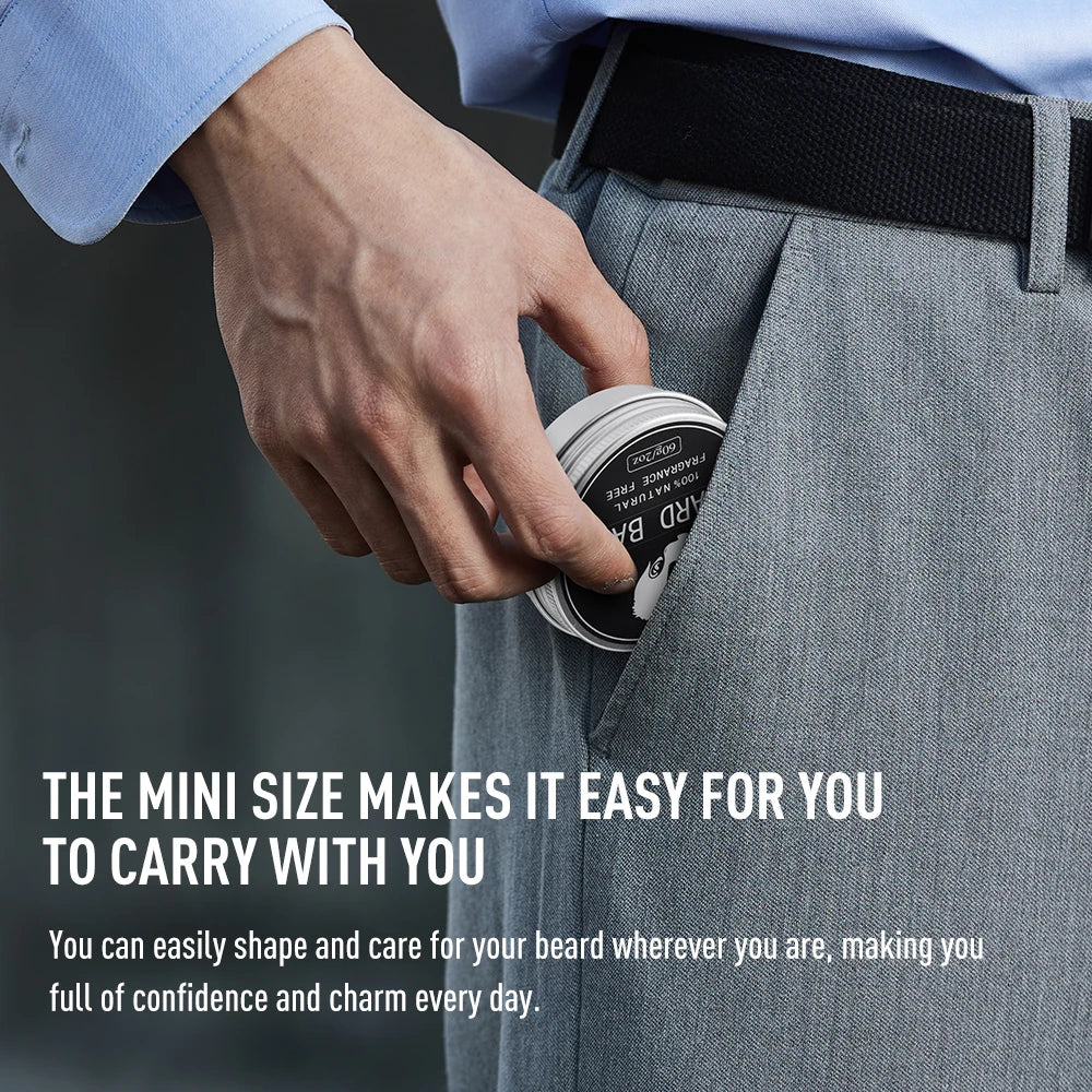 Men’s Natural Beard Balm Wax – Soften, Moisturize & Style