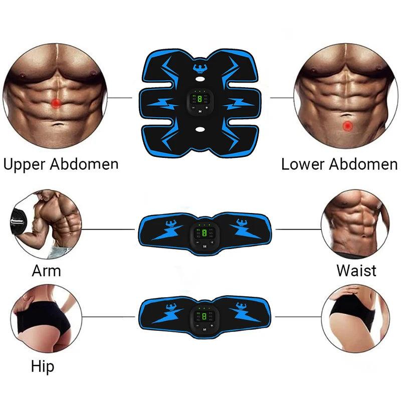 EMS Muscle Stimulator – USB Rechargeable Full Body Massager for Pain Relief & Fitness