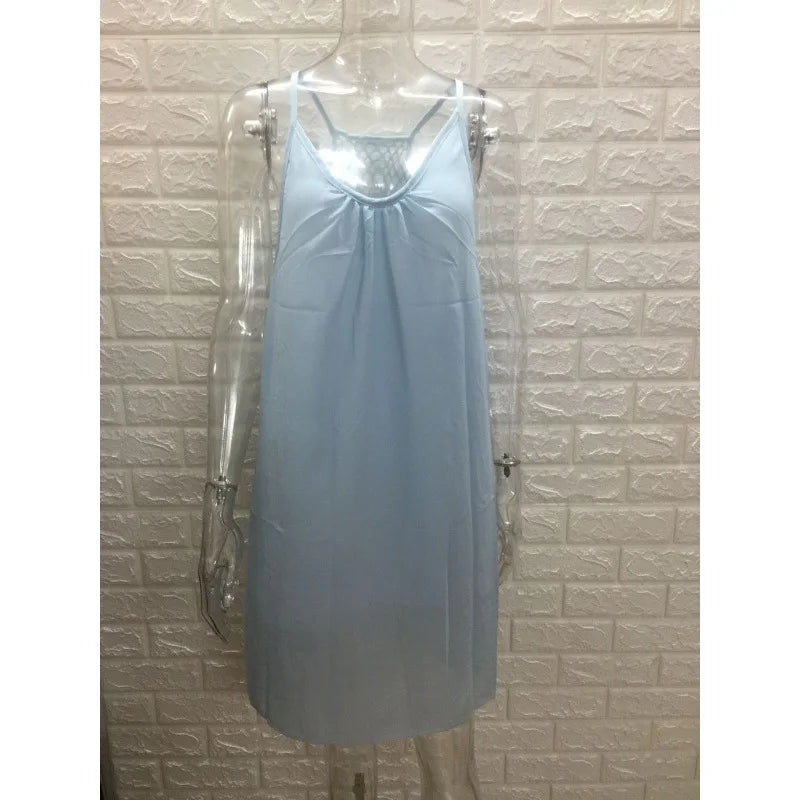 Women’s Casual Summer Mini Dress – Sleeveless Spaghetti Strap Bodycon