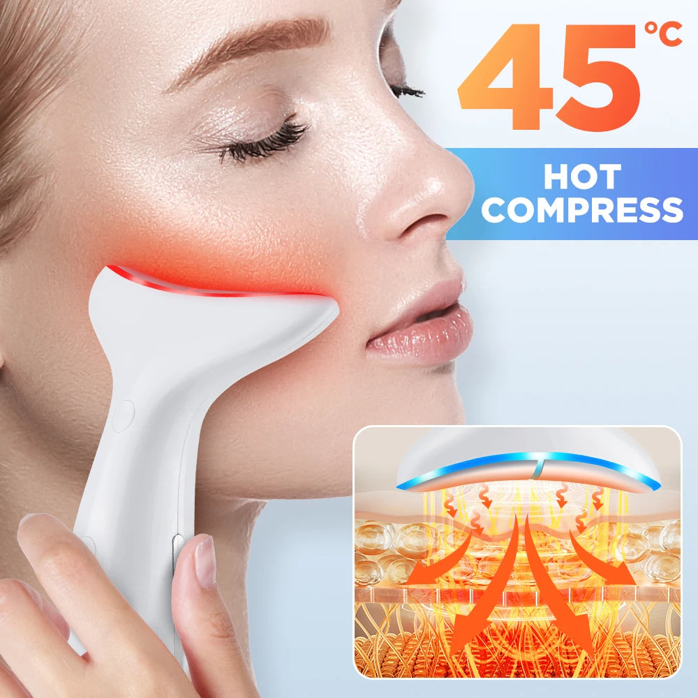 LED Neck & Face Massager – EMS Lifting, Heat Therapy & Skin Rejuvenation