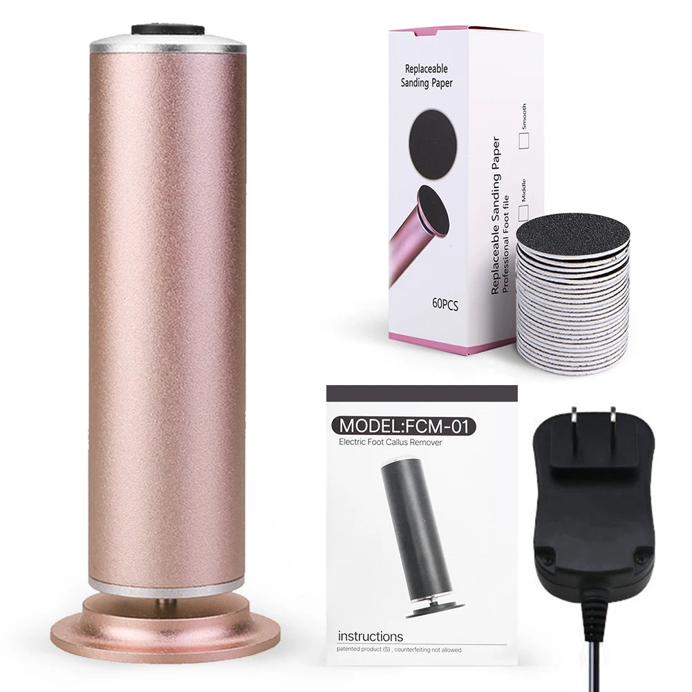 Electric Foot Callus Remover – Pedicure Tool with 60 Sandpaper Discs