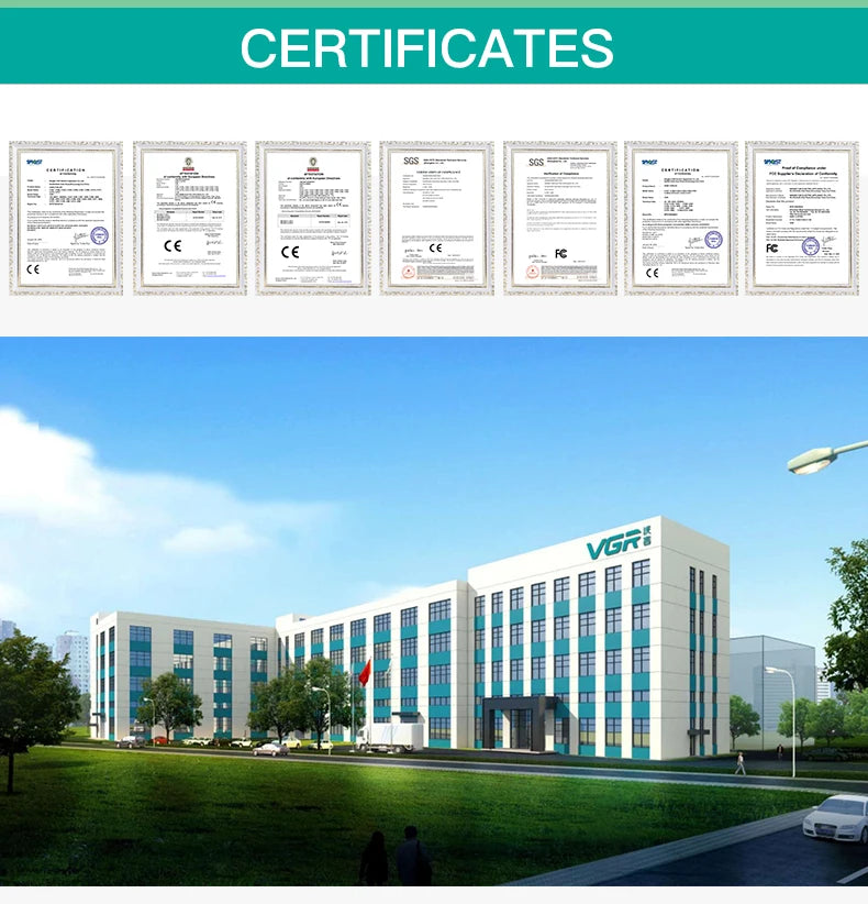 VGR 390 Mini Cordless Beard Trimmer – Rechargeable Electric Shaver for Men