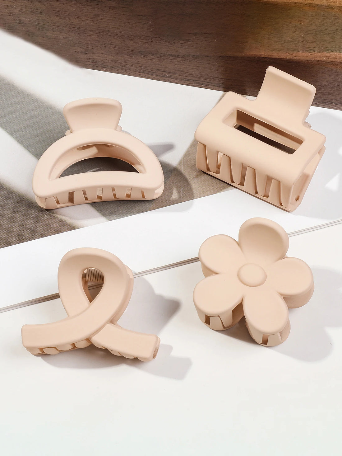 5-Piece Matte Flower Hair Claw Clips – Small Barrettes for Thin Hair