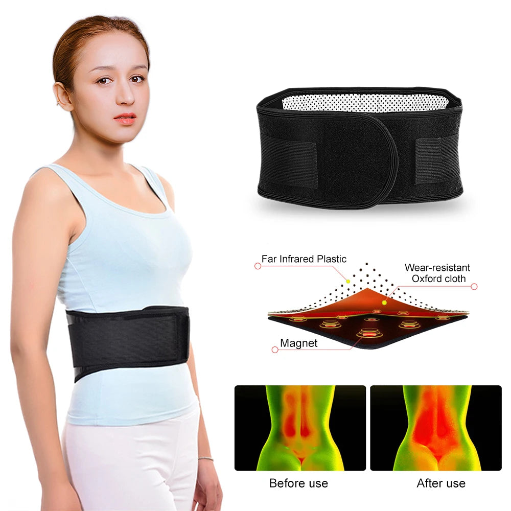 Self-Heating Magnetic Waist Belt – Adjustable Lumbar Support Brace