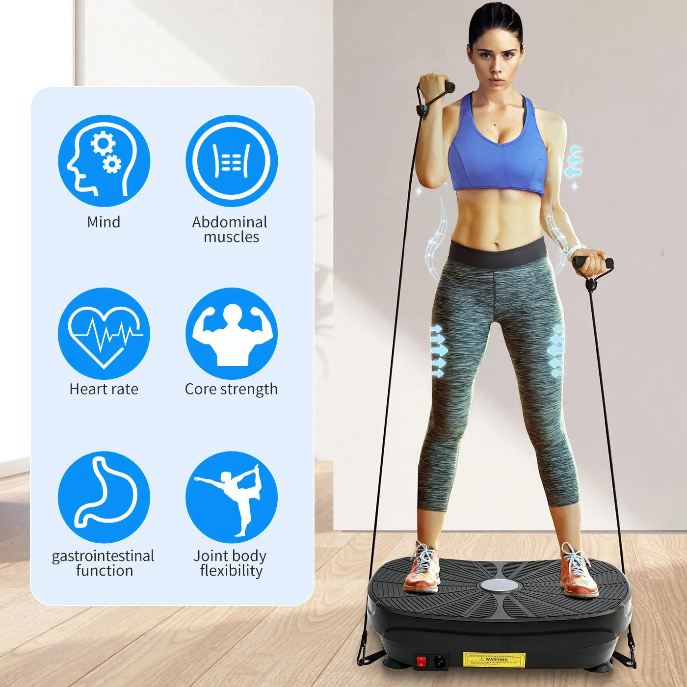 Whole Body Vibration Plate – Slimming Fitness Machine with Bands & Remote