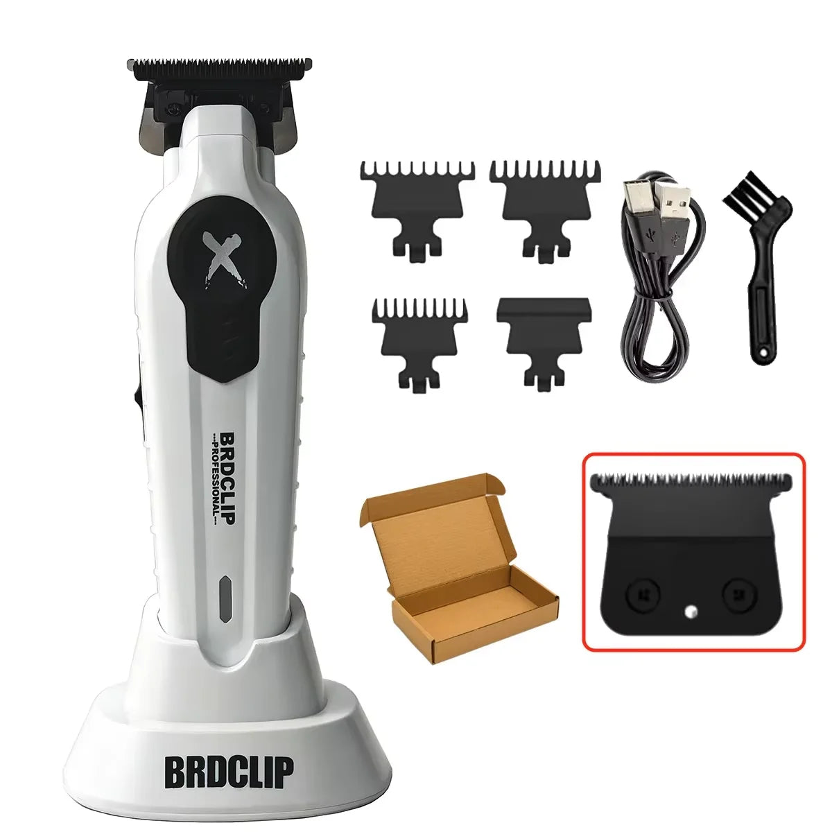 BRDCLIP FA1T Pro Hair Trimmer – Gradient Clipper with Charging Stand