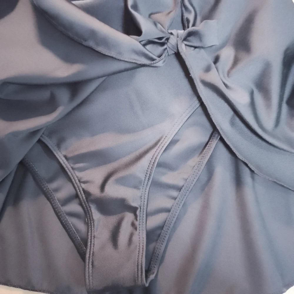 Women’s Tummy Control Swimdress – One-Piece Ruched Cross Swimwear (8 Colors)