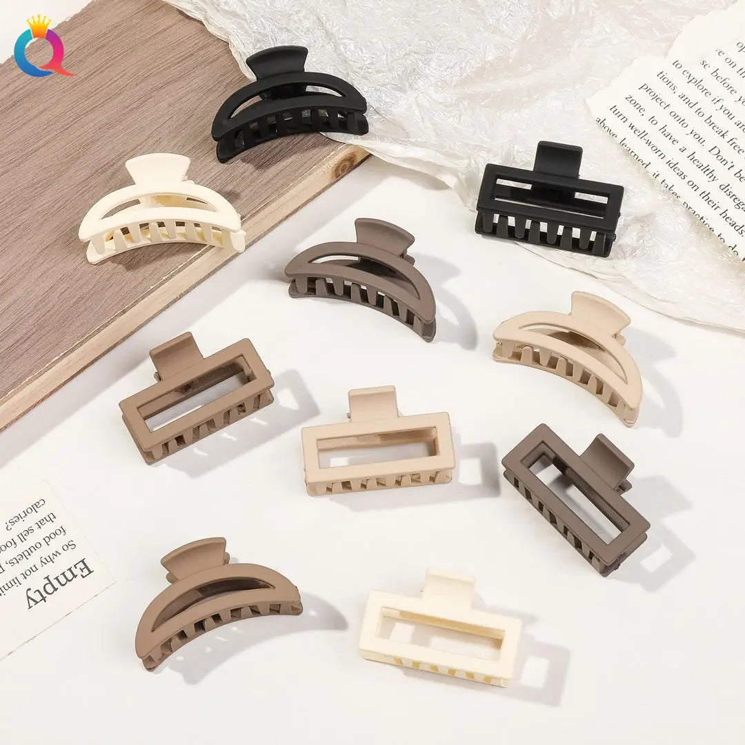 5-Piece Matte Flower Hair Claw Clips – Small Barrettes for Thin Hair