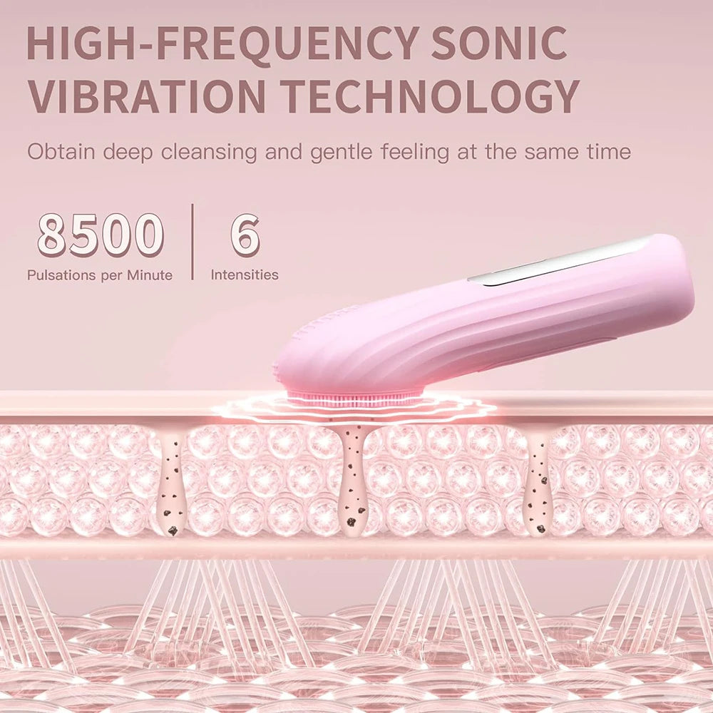 Sonic Facial Cleansing Brush – Waterproof, Rechargeable Exfoliating Tool
