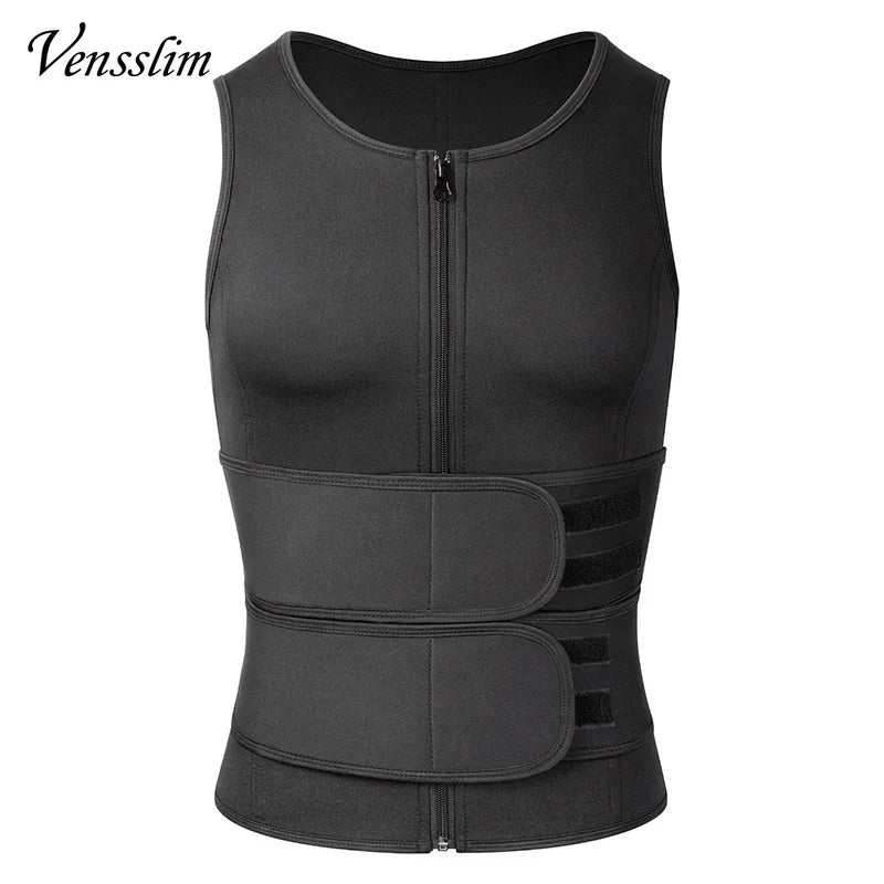 Vensslim Men’s Waist Trainer Vest – Slimming Compression Shapewear Shirt