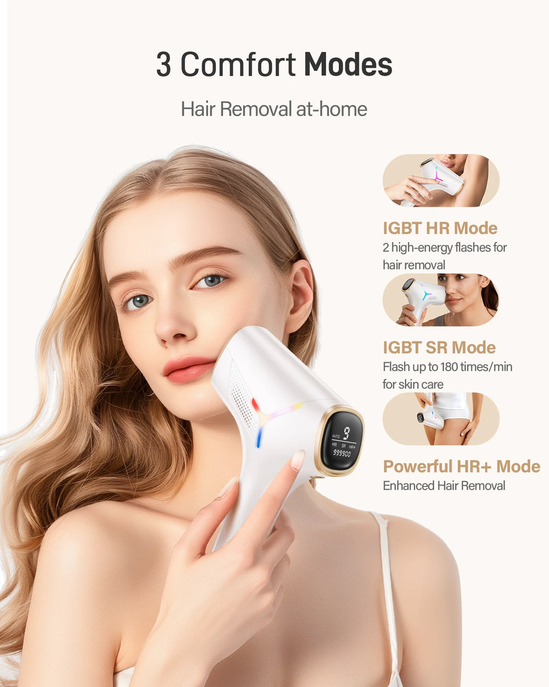IPL Permanent Hair Removal Device – 990,000 Flashes, Painless Home Use