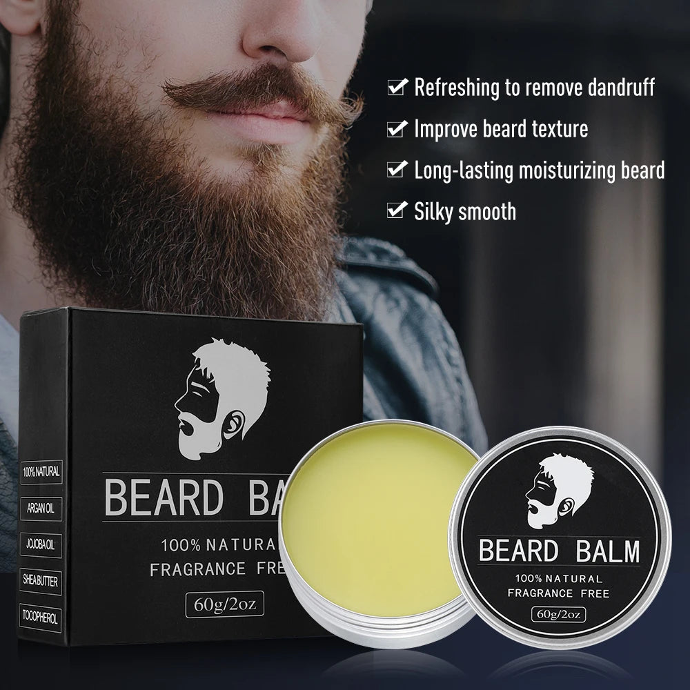 Men’s Natural Beard Balm Wax – Soften, Moisturize & Style
