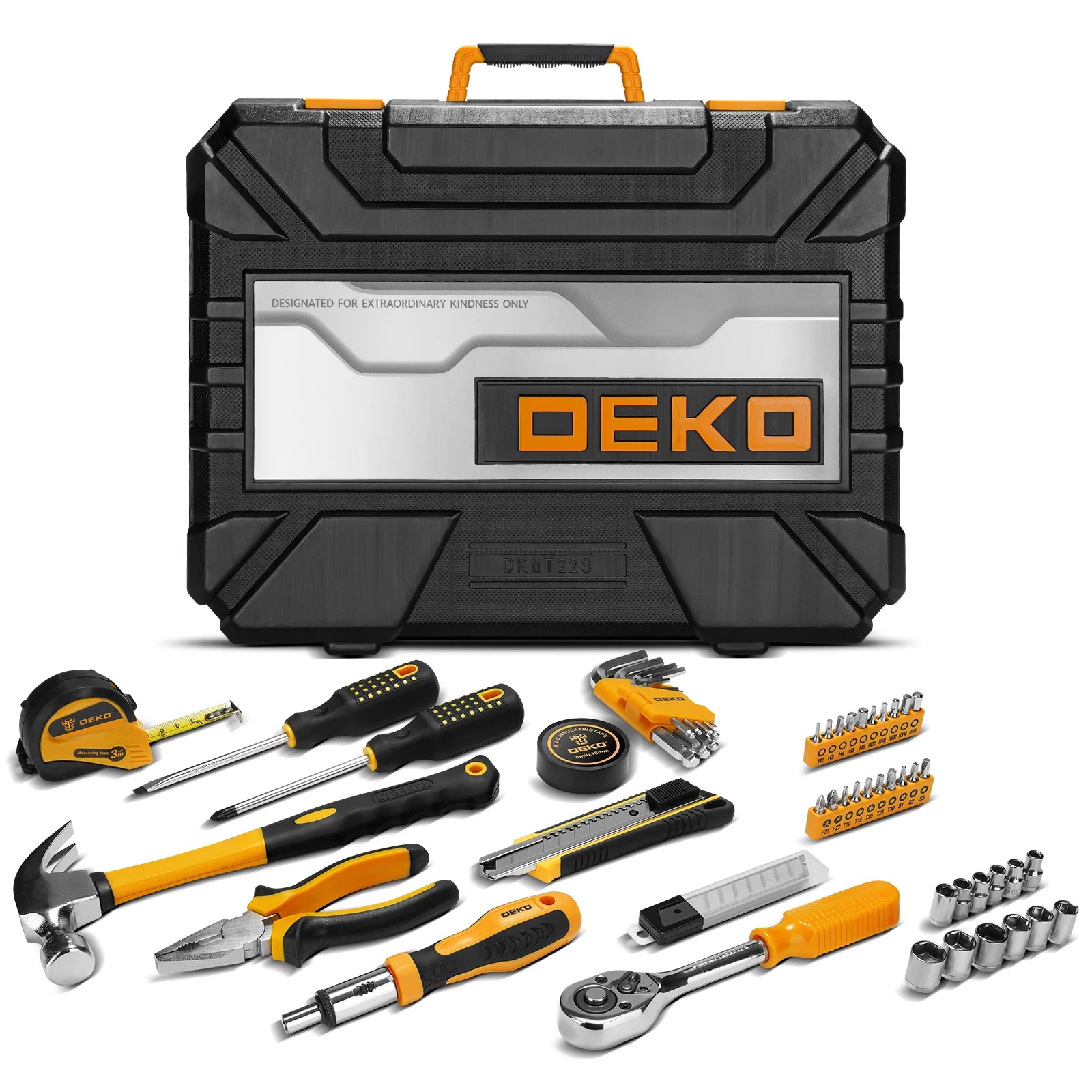 DEKO 228-Piece Auto Repair Tool Set – Socket Wrench Kit with Toolbox