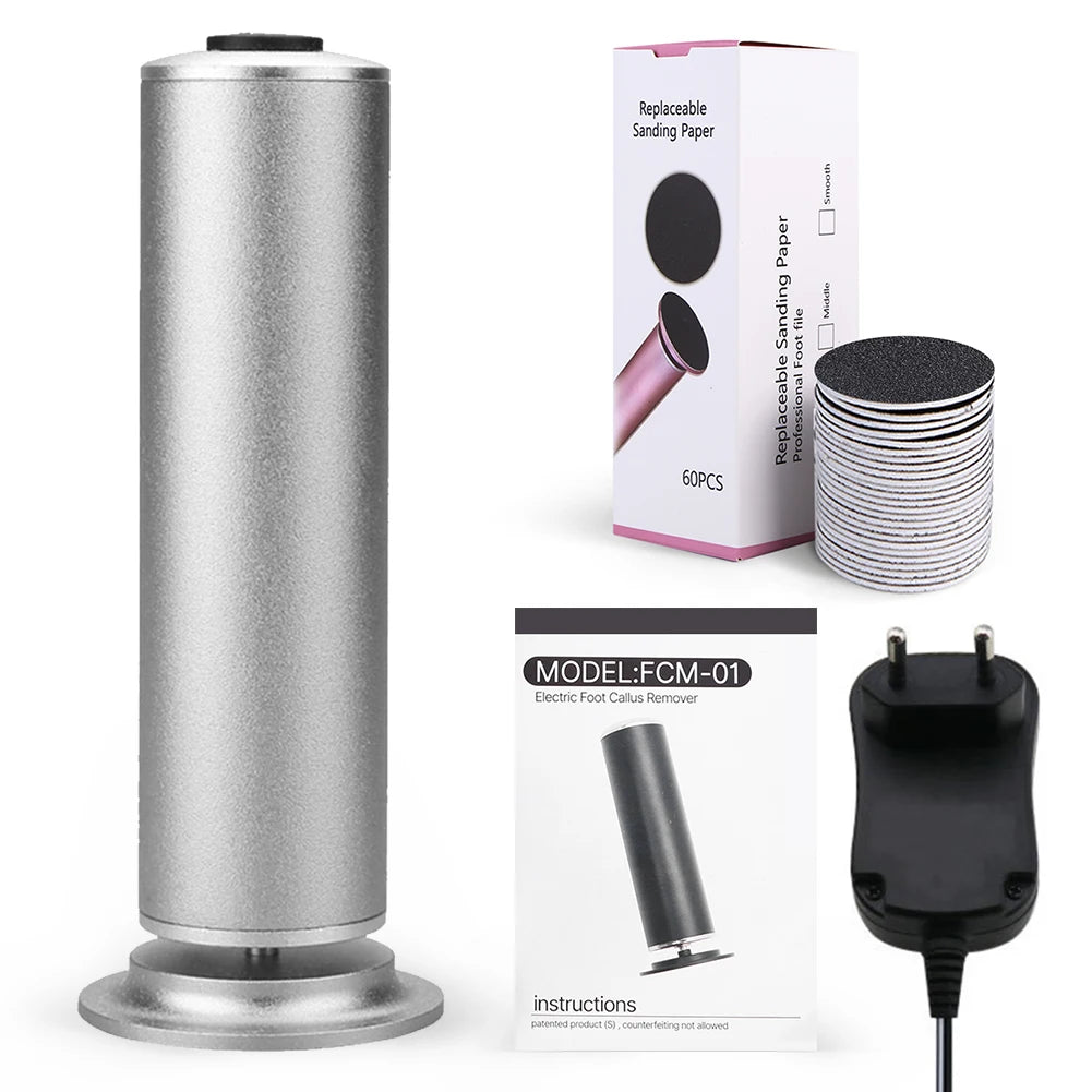 Electric Foot Callus Remover – Pedicure Tool with 60 Sandpaper Discs