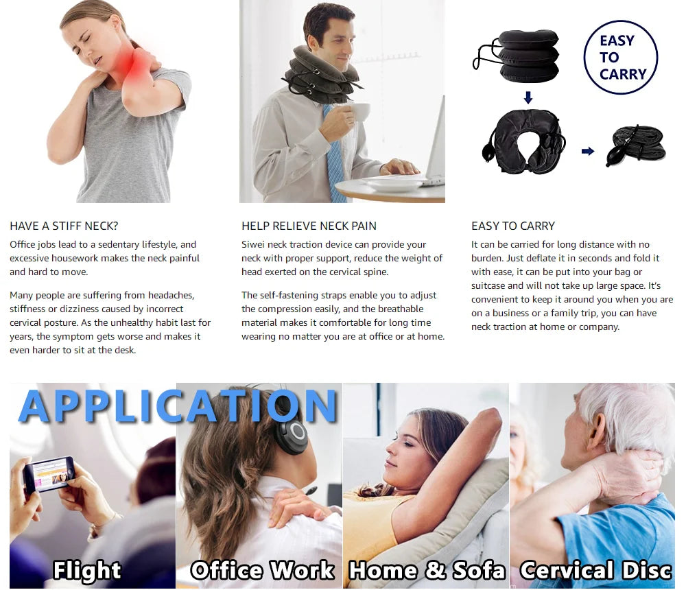 Cervical Neck Traction Device – Inflatable Collar for Pain Relief & Alignment