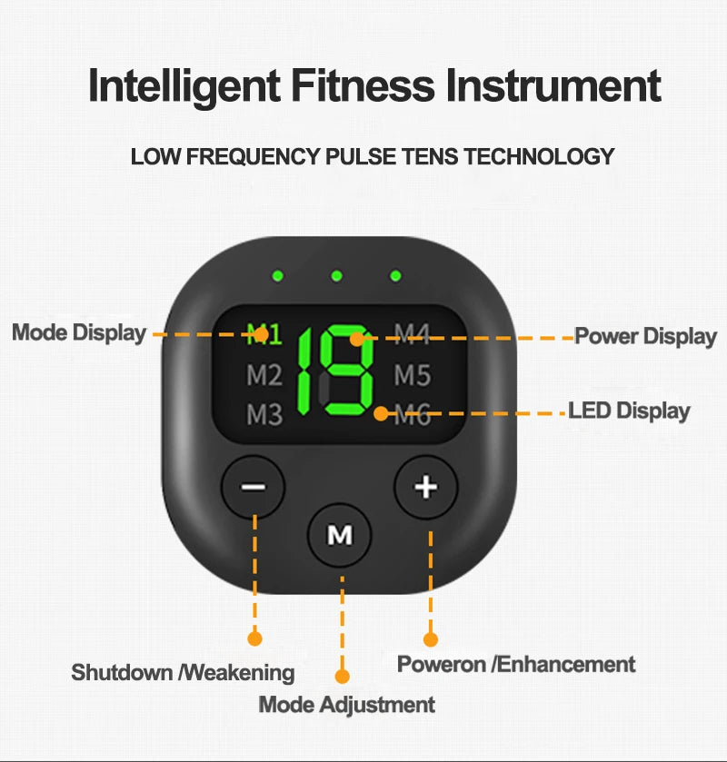 EMS Muscle Stimulator – USB Rechargeable Full Body Massager for Pain Relief & Fitness