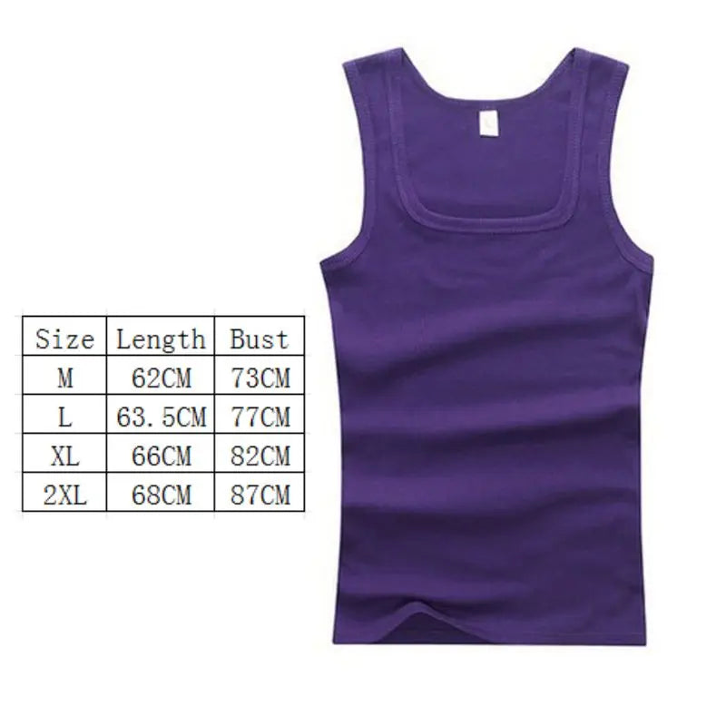 Men’s 100% Cotton Sleeveless Tank – Oversized Muscle Fit Gym T-Shirt