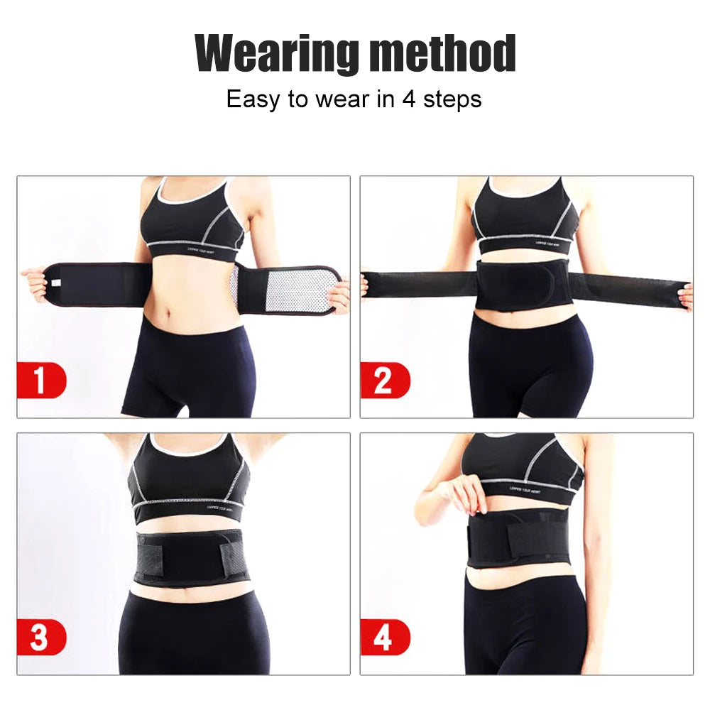 Self-Heating Magnetic Waist Belt – Adjustable Lumbar Support Brace