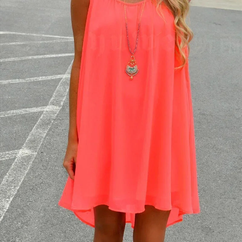Women’s Casual Summer Mini Dress – Sleeveless Spaghetti Strap Bodycon