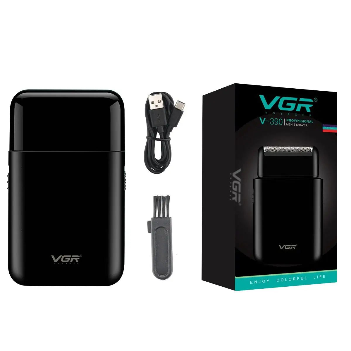 VGR 390 Mini Cordless Beard Trimmer – Rechargeable Electric Shaver for Men