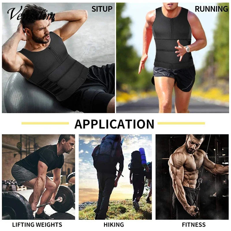 Vensslim Men’s Waist Trainer Vest – Slimming Compression Shapewear Shirt